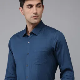 Arrow Manhattan Slim Fit Self Design Textured Pure Cotton Formal Shirt-image-54