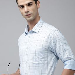 Park Avenue Men Slim Fit Tartan Checks Opaque Pure Cotton Formal Shirt-image-58