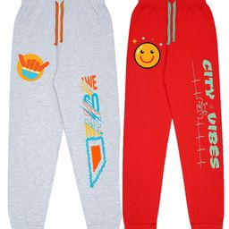 KYDA KIDS Pack of 2 Printed Cotton Track Pants-image-97