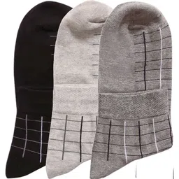 N2S NEXT2SKIN Men Pack Of 3 Seamless Checked Ankle-Length Socks-16