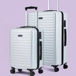 Assembly Silver Set Of 2 Textured Hard-Sided Trolley Luggage (40 L & 60 L)-37