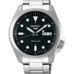 SEIKO Unisex Black & Silver Toned Bracelet Style Straps Analogue Watch SRPE55K1-17