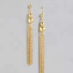 Carlton London Gold-Plated Contemporary Drop Earrings-10