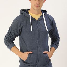 Campus Sutra Men Blue Hooded Sweatshirt-image-42