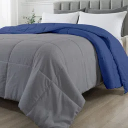 RAZZAI Unisex Blue Solid 210 GSM Single Bed Reversible Comforter-image-52