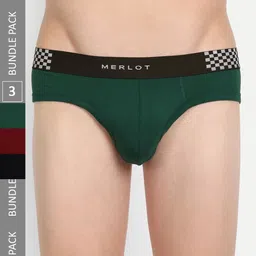 MERLOT Men Pack Of 3 Printed Low-Rise Ultra-Soft & Smooth Bamboo Cotton Basic Briefs-19