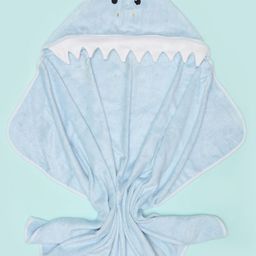 Snugkins Infants Blue & White Textured 500 GSM Hooded Bath Towel-27