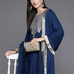 Varanga Women Ethnic Motifs Yoke Design Regular Kurta with Trousers & Dupatta-19