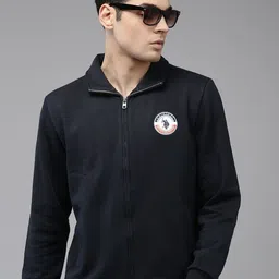 U.S. Polo Assn. Denim Co. Mock Collar Brand Logo Embroidered Front Open Sweatshirts-picture-49