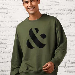 NOBERO Oversized Typography Printed Long Sleeve Fleece Pullover Sweatshirt-picture-29