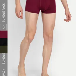 MERLOT Men Pack Of 3 Brand Logo Intelli-Fresh, Printed Bamboo Cotton Ultra-Soft Trunks-7