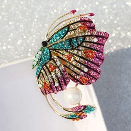 Yellow Chimes Women Multicolour Crystal Butterfly Design Brooch Pin-30