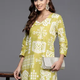 Varanga Ikat Printed Pure Cotton Tunic with Palazzos-1