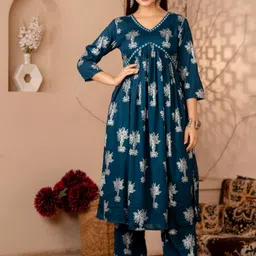 KALINI Women Ethnic Motifs Printed Empire Kurta with Palazzos-picture-56