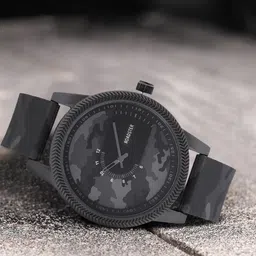 Roadster Men Black Brass Printed Dial Analogue Multi Function Watch MFB-PN-SM-12-3