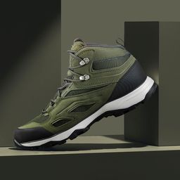 Quechua By Decathlon Men Green Waterproof Mid-Top Hiking Shoes-picture-49