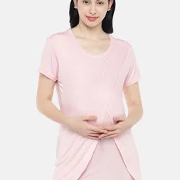 Blush 9 Maternity Women Tie and Dye Cold-Shoulder Sleeves Top-image-61