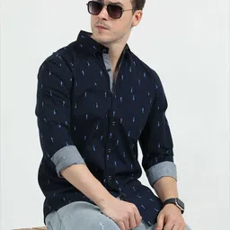 STELLERS Button Down Collar Long Sleeves Classic Conversational Printed Casual Shirt-image-52
