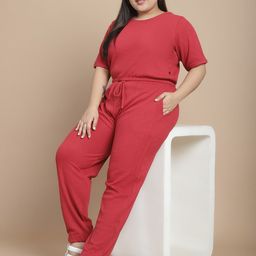 Rigo Plus Size Top With Joggers Co-Ords Set-57