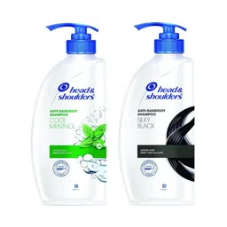 Head & Shoulders Set of 2 Anti-Dandruff Shampoo - Cool Menthol & Silky Black - 650 ml each-0