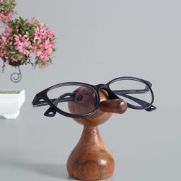 Golden Peacock Brown Wooden Doll Shaped Spectacle Holder Showpiece-image-67
