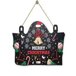 Indigifts Black Signboard Merry Christmas Printed Wooden Door Wall Hanging-image-74