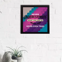eCraftIndia Blue & Purple "Never Underestimate What You Can Do When You Never Even Tried "Quote Matt Painting-33