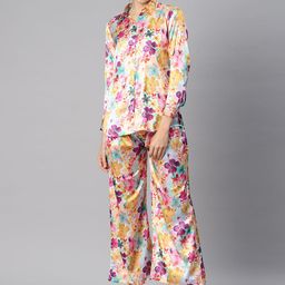Readiprint Fashions Women Printed Satin Shirt with Palazzos-image-93