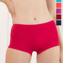 Lux Cozi Women Pack Of 6 Assorted Mid-Rise Anti Microbial Cotton Boy Short Briefs-image-13