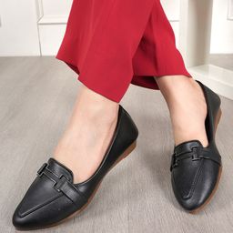 Mast & Harbour Women Slip On Pointed Toe Everyday Horsebit Loafers-image-96