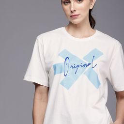 HRX by Hrithik Roshan Women Graphic Printed Pure Cotton T-shirt-image-121