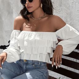 Stylecast X Slyck Off-Shoulder Ruffles Crop Top-image-42