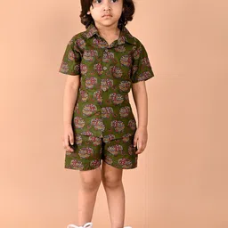 BAESD Boys Quirky Printed Shirt Collar Short Sleeves Pure Cotton Shirt With Shorts-image-43