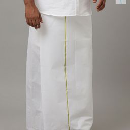 Viveagham Men Pack of 2 Assorted Double Layer Dhotis With Borders-9