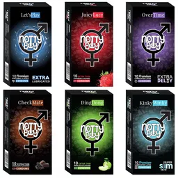 noTTy Boy Set Of 6 Extra Lubricated Condoms with Disposal Pouches - 10 Pcs Each-56