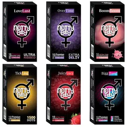noTTy Boy Set Of 6 Extra Lubricated Condoms with Disposal Pouches - 10 Pcs Each-37