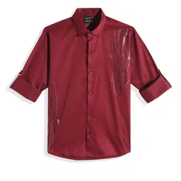 CHARCHIT Boys Comfort Casual Shirt With Embellished Detail-image-84