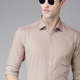 Park Avenue Men Grey Self Designed Textured Slim Fit Pure Cotton Formal Shirt-image-60