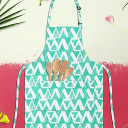 ArtzFolio Geometrical Behaviour D2 Blue & White Printed Cotton Apron-image-5