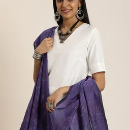 Taavi Woven Design Cotton Ikat Dupatta-42