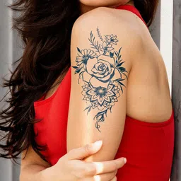 LICK Matte Finish Realistic Semi Temporary Body Tattoo - Flower LK-053-image-32