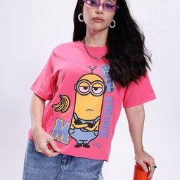 Minions by Kook N Keech Minions Printed Oversized Pure Cotton T-shirt-image-89