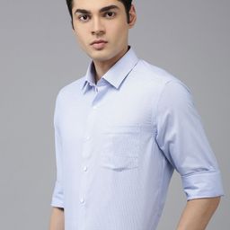 Arrow Pure Cotton Manhattan Slim Fit Self Design Textured Formal Shirt-image-78