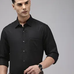 Arrow Pure Cotton Self Design Manhattan Slim Fit Textured Formal Shirt-picture-25