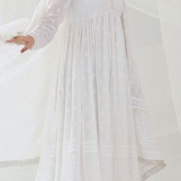 PINK CACTII Floral Printed Empire Pure Cotton Kurta with Trousers & Dupatta image 2