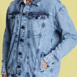 bene kleed Bene KleedMen Mood Switch Oversized Denim Jacket with 1 Detachable Back Patch image 4