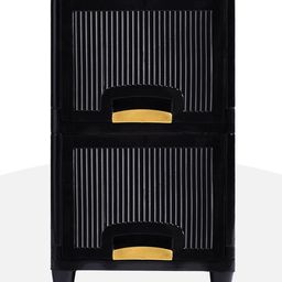 RUBOXA Black & Beige 2 Units Multipurpose Folding Cabinet Storage Organisers-14