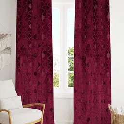 RIDHAAN Purple 2 Pieces Ethnic Motifs Room Darkening Long Door Curtains-image-66