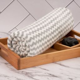 Aura Grey  & White 2 Pieces Premium Striped Absorbent UltraSoft Anti-Fade Bath Towel-image-18