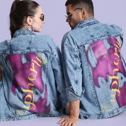 bene kleed Bene KleedMen Mood Switch Oversized Denim Jacket with 1 Detachable Back Patch image 2